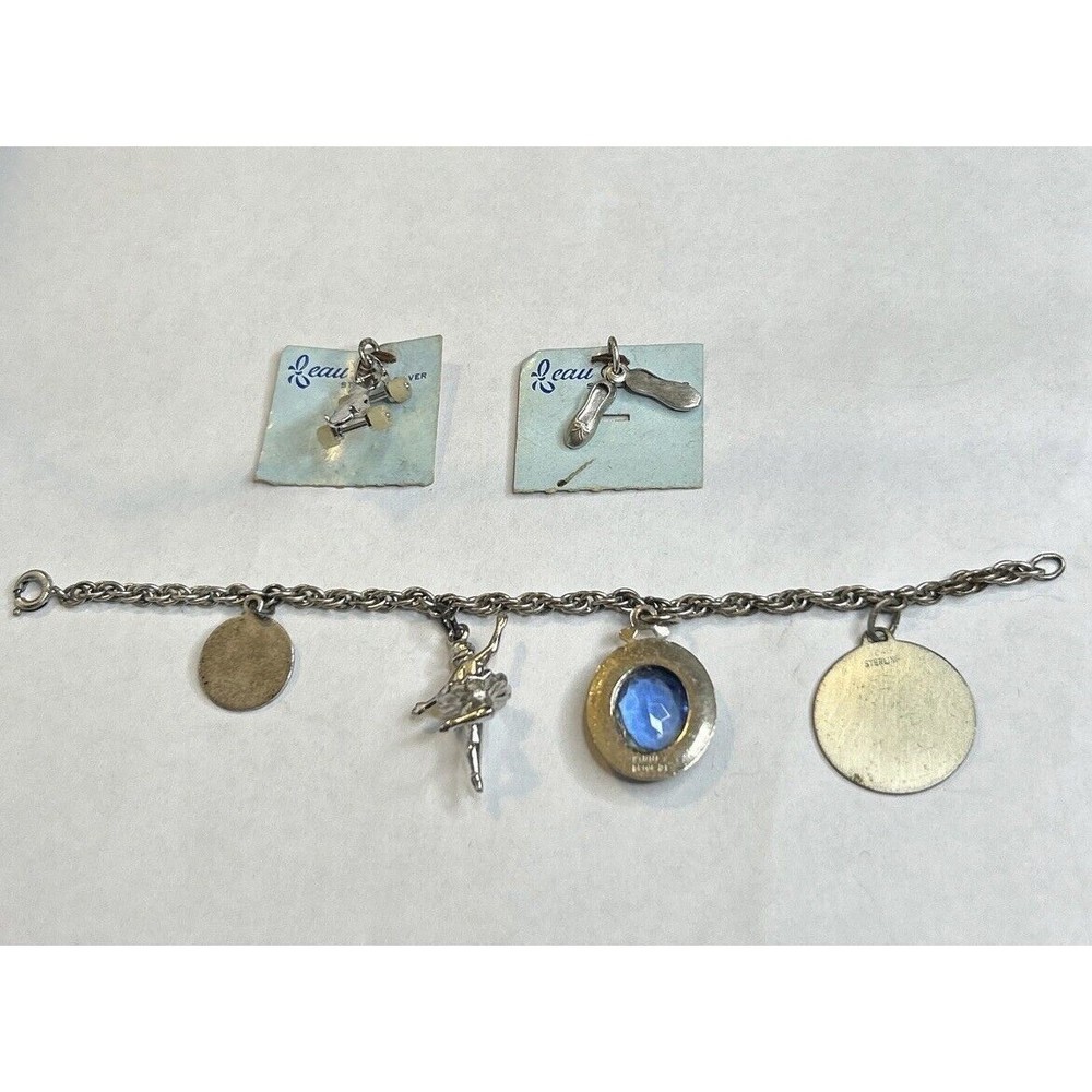 VINTAGE BEAU Charm Bracelet PATTI Ballerina SKATE Ballet Shoes HAPPY BIRTHDAY